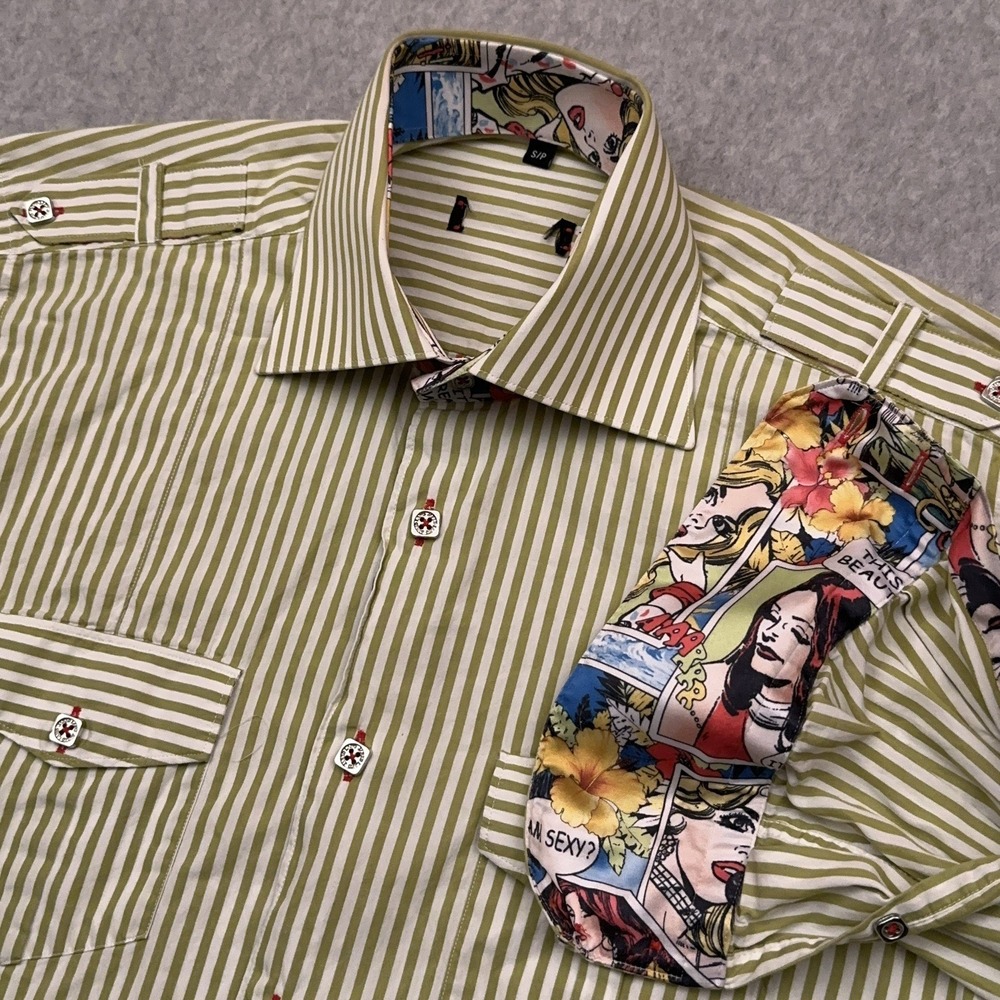 Nelson De La‎ Nuez by Jared Lang Limited Edition Comic Button Down Shirt Men's S